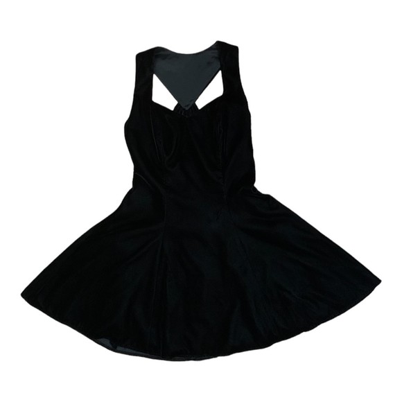 Vintage Flirtation by Alfred Angelo Black Velvet Party Cocktail Dress XS - Picture 1 of 12